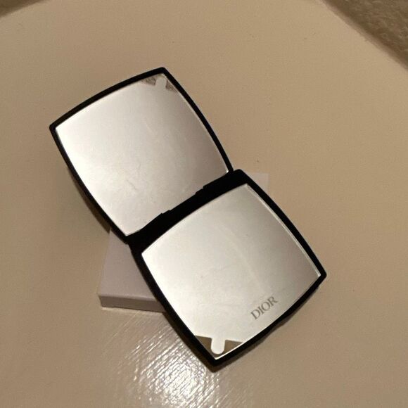 Dior Square Compact Mirror Black Matte Makeup Travel Luxury Cosmetic New - Picture 3 of 6
